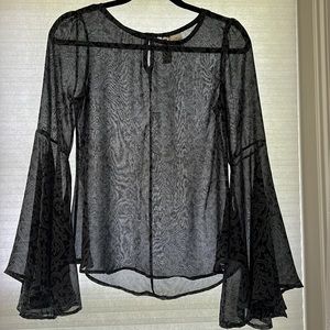 Bell sleeve sheer top